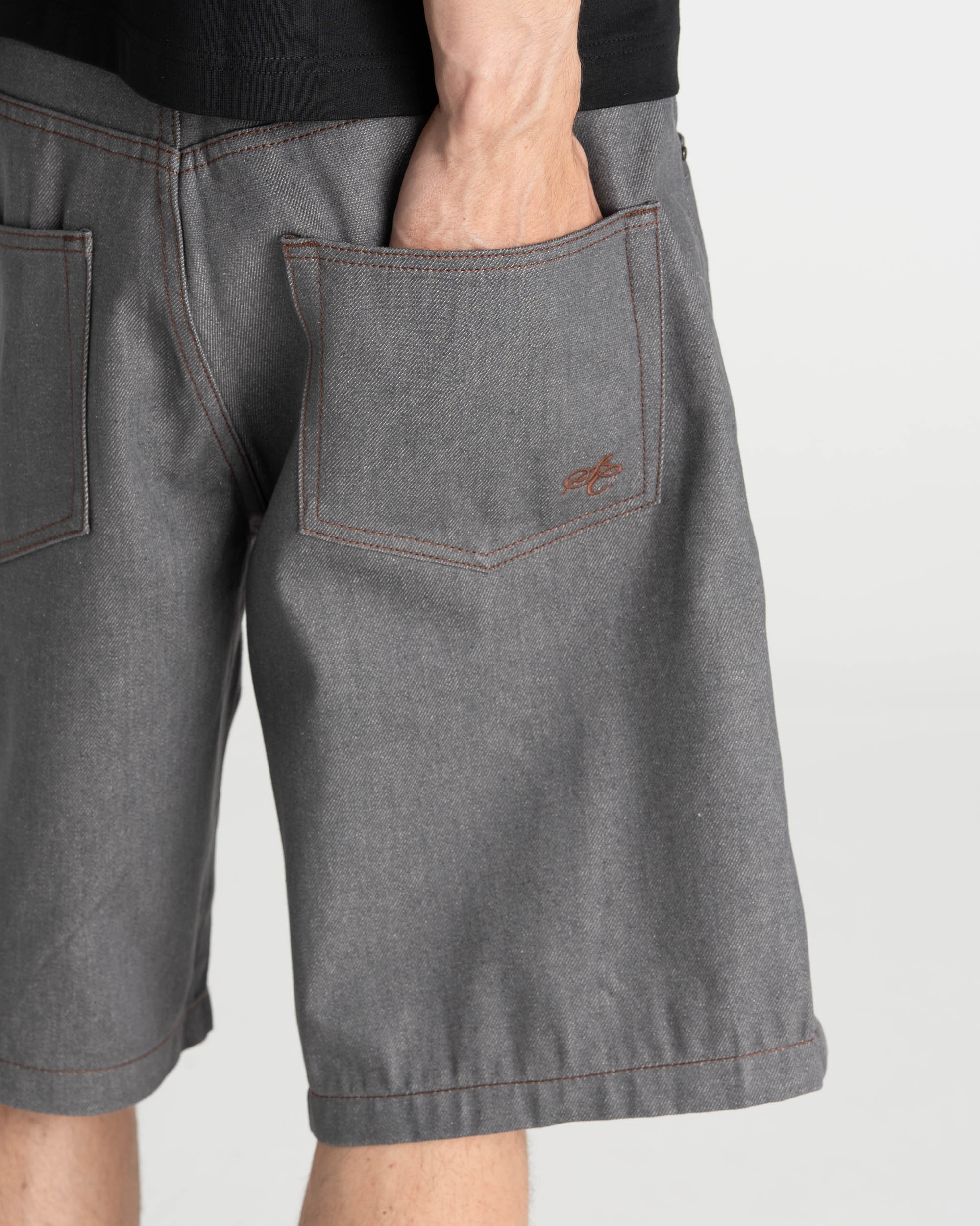 Raw Selvedge Jorts grey